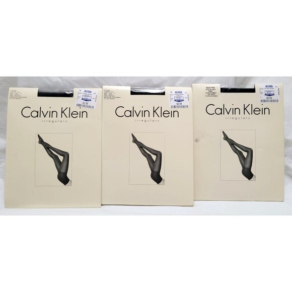 Vintage Lot of 4 Calvin Klein Irregulars Pantyhose Size C/C-3 Tan Black NOS - Picture 6 of 10
